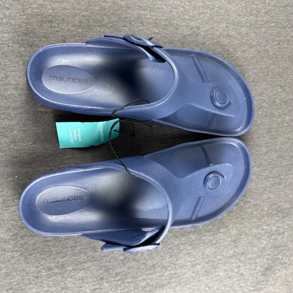 Maurices Cassie Toe Thong Slide Sandals Navy Blue Women Size 9 229343